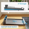 thumbnail image 3 of Dish Drying Rack, Expandable Dish Rack for Kitchen Counter with Utensil Holder, Stainless Steel Small Dish Drainer Organizer with Drainboard for Kitchen in Sink (Grey), 3 of 7