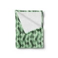 thumbnail image 2 of Geometric Rhombus Soft Flannel Fleece Throw Blanket, Modern Symmetric Classic Argyle Pattern Green Palette Print, Cozy Plush for Indoor and Outdoor Use, 50" x 60", Pale Green Dark Green, by Ambesonne, 2 of 5