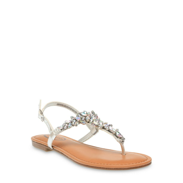 Scoop Women's Evelyn Jeweled T-Strap Sandals - Walmart.com