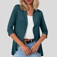 thumbnail image 2 of Hpapadks Cardigan Sweaters for Women Lightweight Formal Commuting Casual Solid 3/4 Sleeve Open Front Small Coat Shrugs for Women, 2 of 5