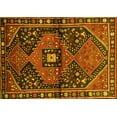 thumbnail image 1 of Ahgly Company Machine Washable Indoor Rectangle Persian Yellow Traditional Area Rugs, 2' x 4', 1 of 4