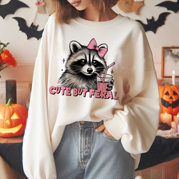 Cute But Feral Raccoon Shirt, Funny Raccoon Meme Shirt, Feral Girl T-Shirt, Cute Raccoon Lover Gift