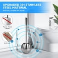thumbnail image 2 of Toilet Brush and Holder 2 Pack, Stainless Steel Toilet Brush with Extended and Durable Comfortable Brush Handle, Toilet Bowl Brush for Bathroom - Ergonomic, Pratical Durable, 2 of 4