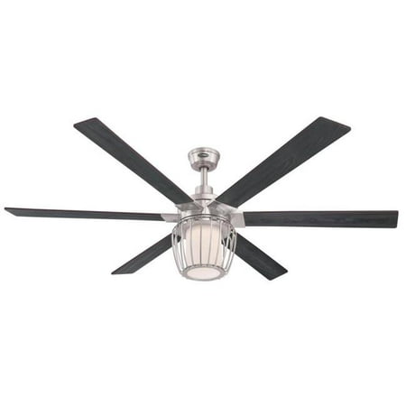 Westinghouse 7225000 60 In Brushed Nickel Cage Shade Indoor Ceiling Fan With Reversible Blades Wengue Beech 44 Frosted Glass Walmart Canada