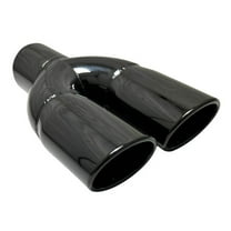 Exhaust Tip 2.50 Inlet 3.00 X 2.50 Outlet 10.00 long WD-OVAL30010-250-BC-SS Dual Oval Slant Black Chrome 304 Stainless Wesdon Exhaust Tip