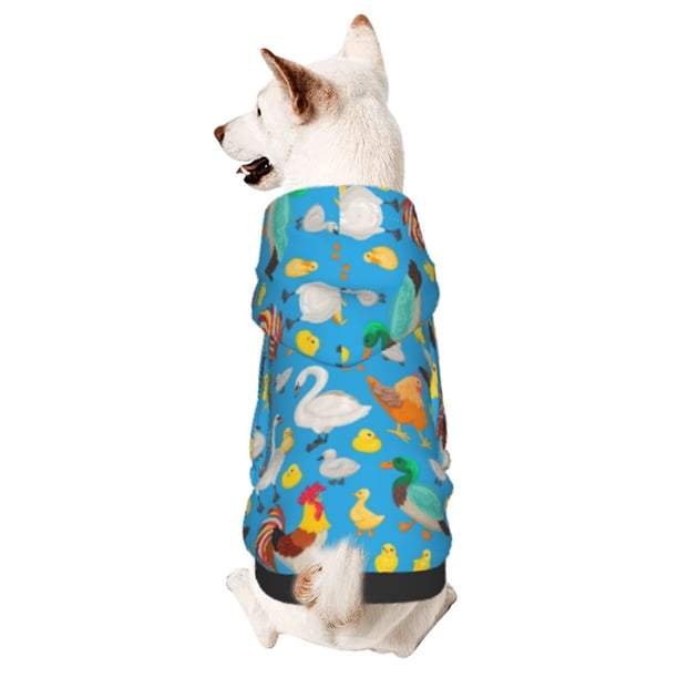 Fotbe Rooster And Chickens Sudadera con Estampado para Perros Pequeños – Suéter con Capucha para Mascotas, Tela Suave de Forro Polar con Bolsillo-Medium