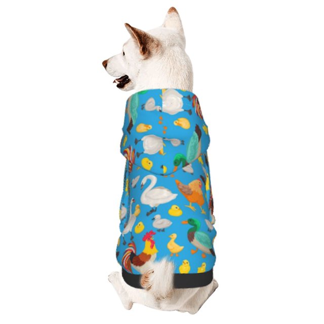 Balery Rooster And Chickens Sudadera con Capucha para Perros Pequeños – Ropa para Mascotas, Disfraz para Perros y Gatos, Ideal para Fiestas y Cosplay-Large