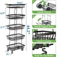 thumbnail image 5 of Fruit Basket Kitchen Pantry Organizers and Storage - 5 Tier Stackable Metal Wire Basket Stand for Fruit Vegetable Snacks Jars Bins Containers Organization, Black, 5 of 7