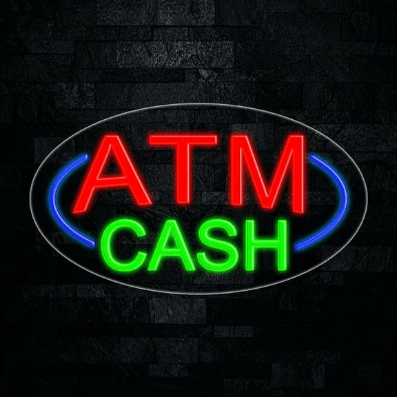 ATM Cash LED Neon Sign 28"L x 16"H #34141