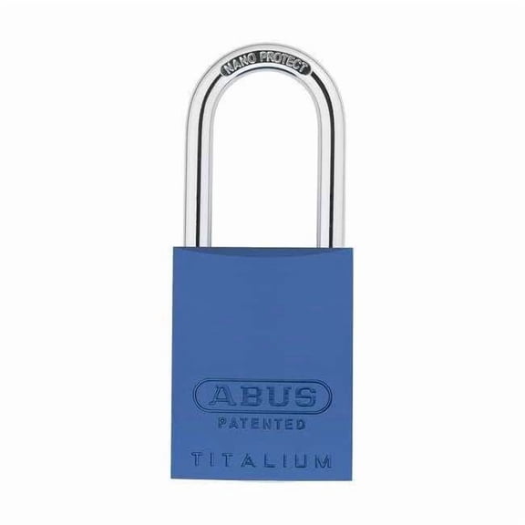 Padlock, Keyed Alike, Long Shackle, Rectangular Aluminum Body, Steel Shackle, 1 in W