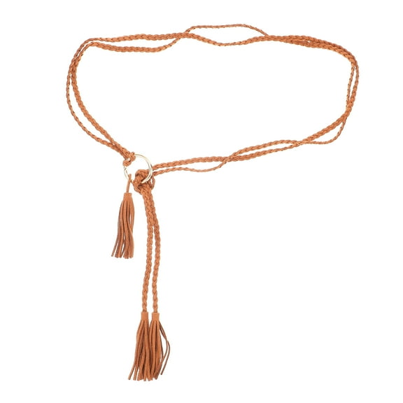 WORGEOUS Braided Tassel Knotted Thin Belt Corset Top for Girls Waist Pants Accessory