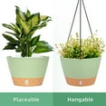 thumbnail image 7 of QCQHDU 2 Pack 8 inch Plastic Green Hanging Planters with 3 Hooks, Hanging Plant Pot Basket with Drainage Hole for Garden Home, 7 of 7