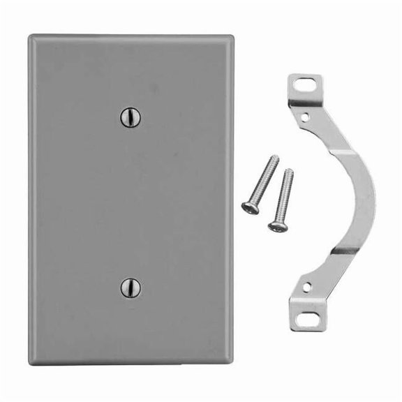 Hubbell Wiring Device-Kellems BlnkStrpMntWllPlt,Std;Gray,1Gng,Smth Stn P14GY