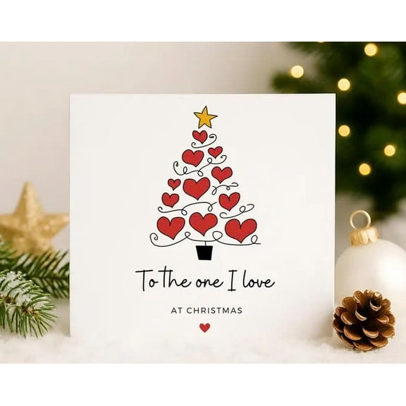 Christmas Card for Loved Ones – Heartfelt Tree Design – Blank Inside, Envelope Included – Perfect for Spreading Love During the Holidays