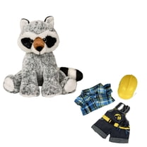 Bandit the Raccoon (Eco) 16 Inch Stuffed Animal with Construction Worker Hardhat – Eco-Friendly Plush Toy for Kids 3 