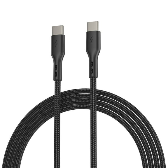 10 ft. High-Speed 3A Braided USB-C to USB-C Charge & Sync Cable - Black