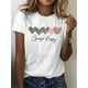 thumbnail image 1 of Camiseta de algodón extragrande para mujer: Top suave de manga corta con cuello redondo y estampados abstractos, 1 pieza, camiseta informal, 1 of 6