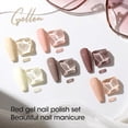thumbnail image 3 of Gellen Cool Tone Gel Nail Polish, 6 Colors Brown Nude Pink Yellow Gel Polish Set, No Wipe Soak Off Glossy UV Gel for Women DIY Nail Art Salon Manicure, 10ml/0.33oz, 3 of 8