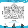 thumbnail image 2 of Football Icons Pattern Hooded Bath Towel，50"x30" for Ages 3 To 12 Kids, Quick Dry Lightweight Soft Microfiber Hood Beach Towel Cover Up for Kids, 2 of 7