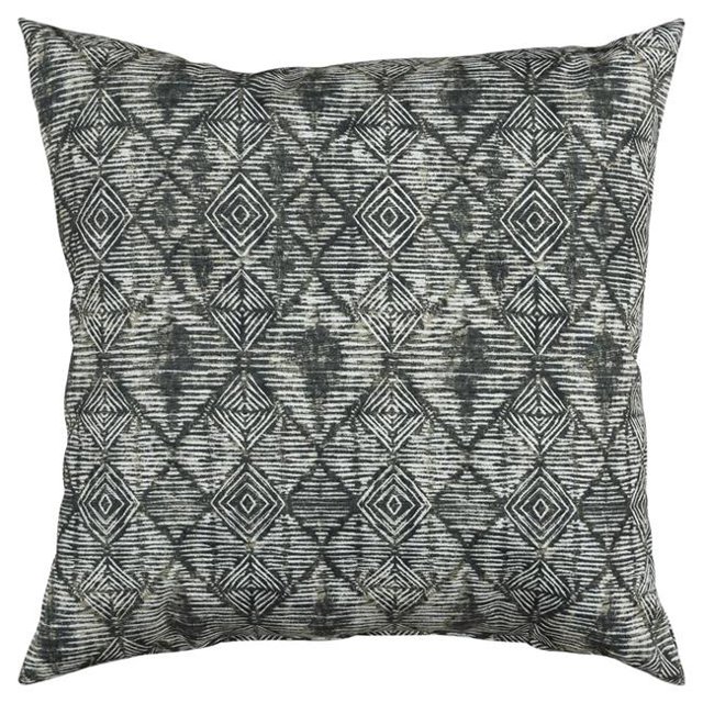 HomeRoots 403550 Gray Nested Diamonds Indoor & Outdoor Throw Pillow