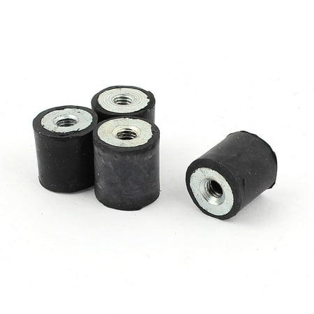 Unique Bargains 4PCS M5 Dual Female Anti Vibration Rubber Mounts Isolators Bobbins 15mm x 15mm