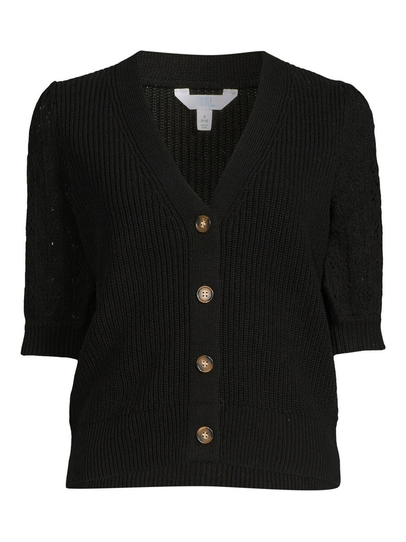 Time and Tru Women's Cardigan with Short Sleeves, Sizes XS