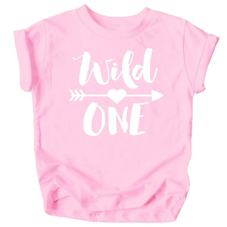 

Wild One 1st Birthday Shirt for Baby Girls First Birthday Outfit White on Pink Shirt 12 Months