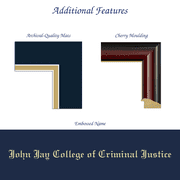 Framerly - John Jay Criminal Justice Diploma Frame with Navy and Gold Mat