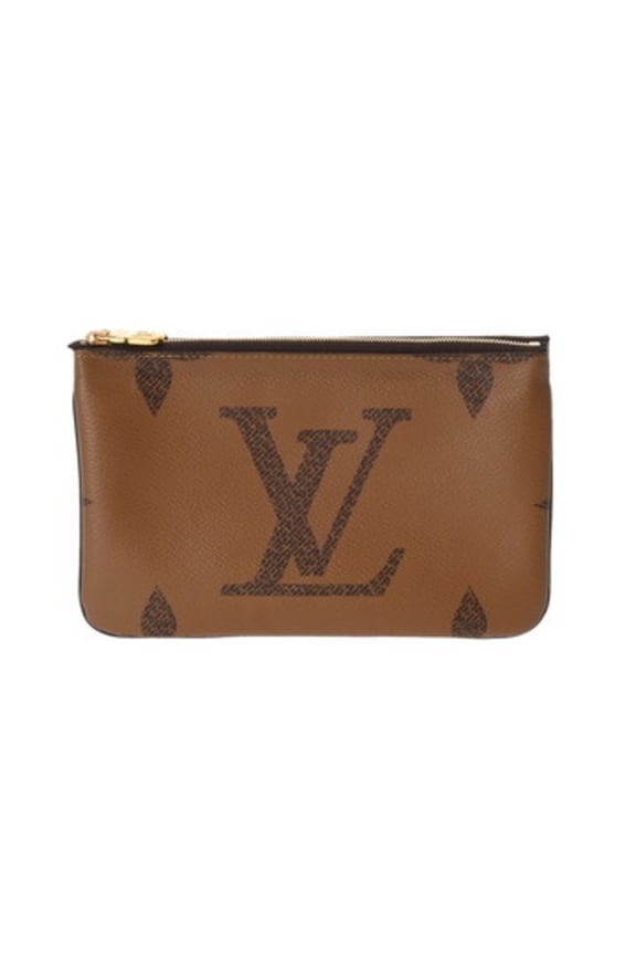 Pre-Owned LOUIS VUITTON Monogram Giant Double Zip Pochette Brown M69203 Women's...