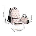 thumbnail image 2 of Pink Bow 3‑Piece Backpack Kit for Girls, Adorable Pattern Roomy Bookbag, Padded Straps, Lunch Box & Coin Purse for Daily Travel, 2 of 5