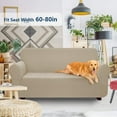 thumbnail image 2 of iCOVER One Piece High Stretch Couch Cover, Large Sofa Slipcover, fit seat with 60 to 80 inches, Machine Washable Spandex Jacquard Fabric, Non-Slip Furniture Protector (Sand), 2 of 5