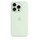 thumbnail image 3 of Funda de silicona líquida para iPhone 15 con MagSafe, tacto suave - Menta suave, 3 of 8