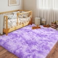 thumbnail image 5 of Janvonne Area Rugs for Bedroom,4x6ft Soft Non Skid Shaggy Carpets for Living Room, Dorms, Home Decor,Tie-Dye Starry Purple, 5 of 8