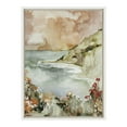 thumbnail image 3 of Kate and Laurel Sylvie Landscape 04 Framed Canvas Wall Art by Annie Quigley, 18x24 White, Soft Watercolor Nature Landscape with Lake Art for Wall Decor, 3 of 7