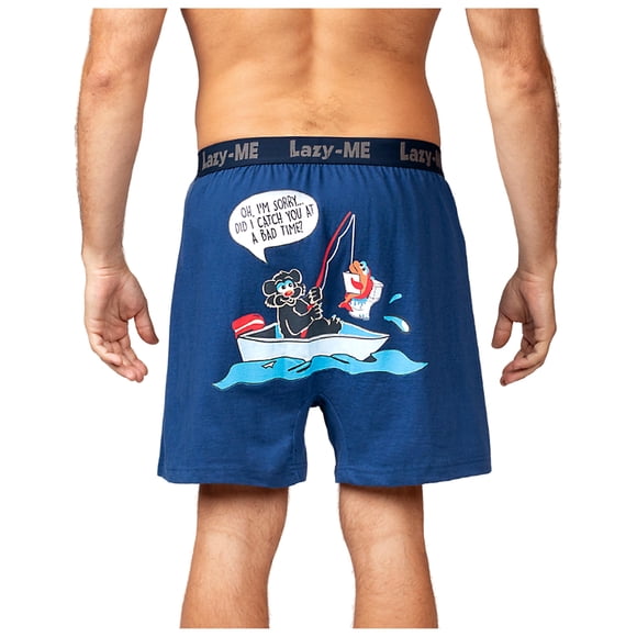 Lazy Me Men's Funny Novelty Boxer Shorts Humorous Underwear, Gag Gifts for Him