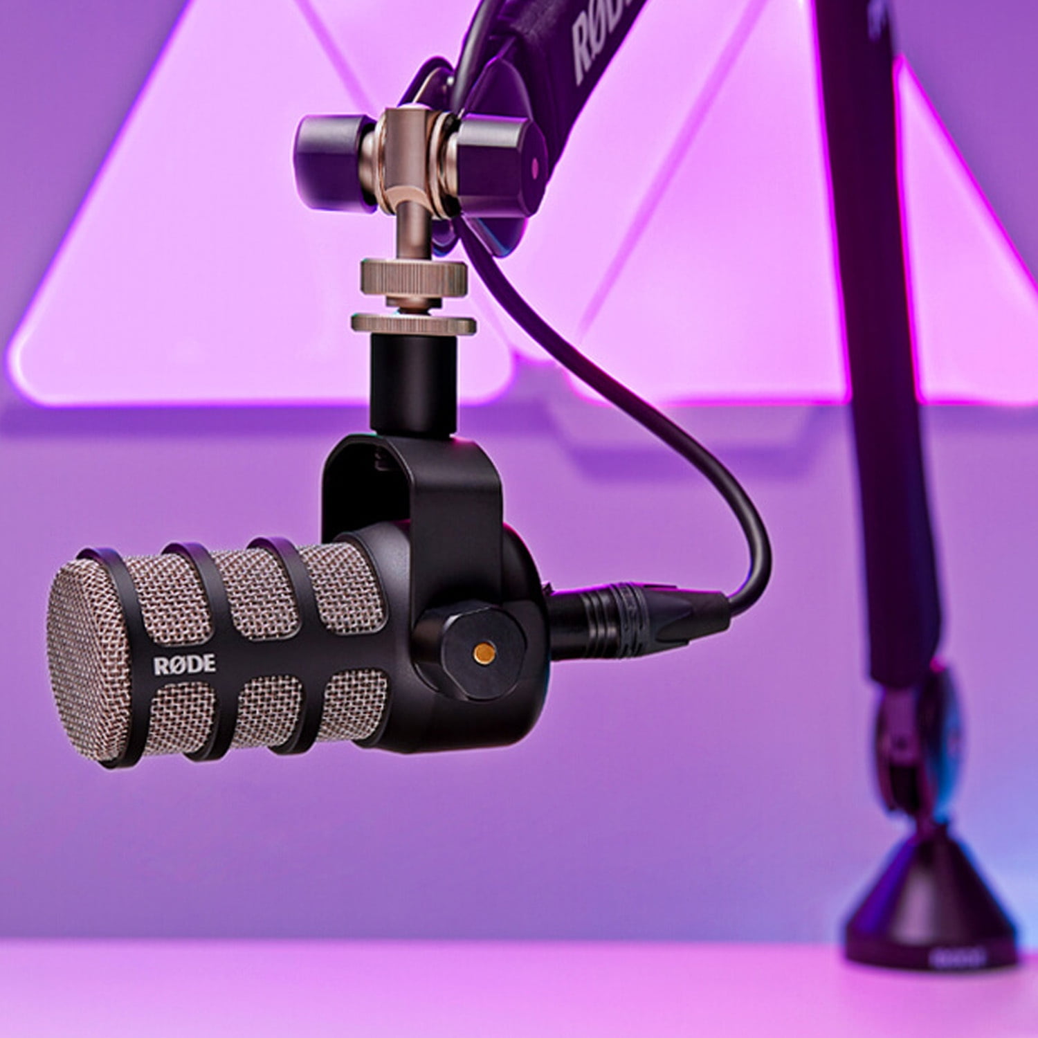 RODE PodMic Dynamic Podcasting Microphone Bundle with Euro Boom Microphone Stand (Black) and 25 Feet XLR Male to Female Microphone Cable (3 Items)