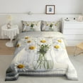 thumbnail image 2 of Erosebridal Floral Flower Comforter Sets,White Daisy Comforters & Duvets,Botanical Room Decorative,Reversible,Breathable,2pcs, 2 of 8