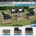 thumbnail image 3 of Sunmthink 7-Piece Wicker Patio Furniture Sets, Outdoor Conversation Set with 4 Inches Thick Cushions and Waterproof Cover, 3 of 6
