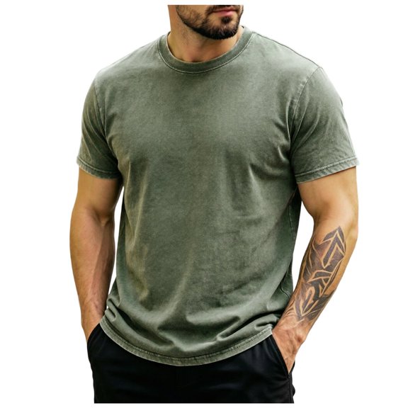 Akiihool Men Knit Shirt Men's T Shirt Short Sleeve Crew Neck T-Shirt Casual Summer Classic Basic Tee Shirts AG,XXXXL