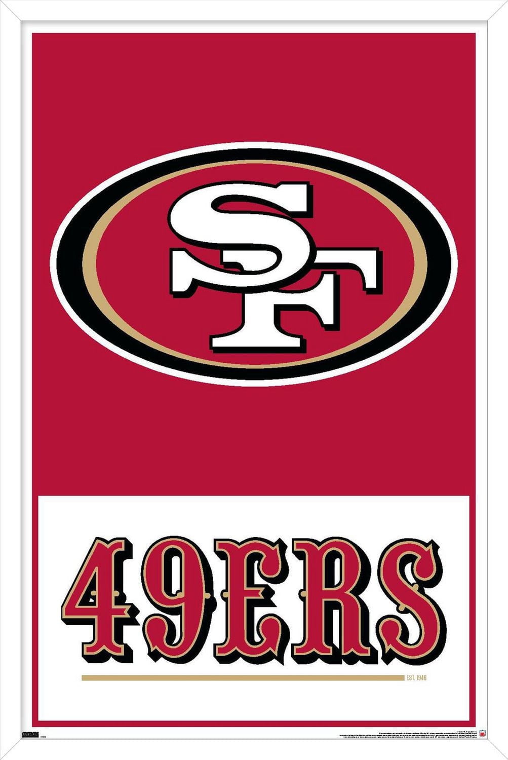 NFL San Francisco 49ers - Logo 21 Wall Poster, 22.375" x 34" Framed