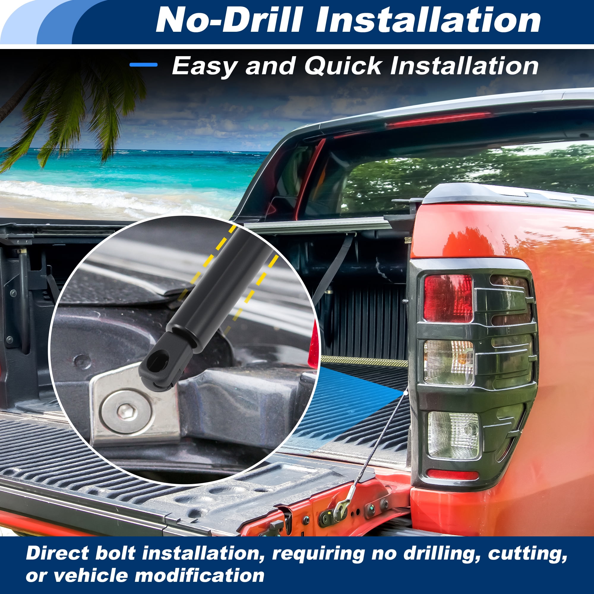 Unique Bargains Tailgate Assist Damper Strut Kit for Toyota Tacoma 2024-2026