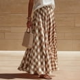 thumbnail image 6 of GUACER Gingham Maxi Skirt for Women Boho Plaid Tiered High Waisted A-Line Long Skirts Flowy Summer Beach Swing Skirts, 6 of 7