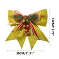thumbnail image 3 of PuSpu Christmas Bows Plastic Yellow 18x17cm 1pc Velvet Texture Tree Wall Hanging Holiday Festive Atmosphere Decoration Ornament, 3 of 8
