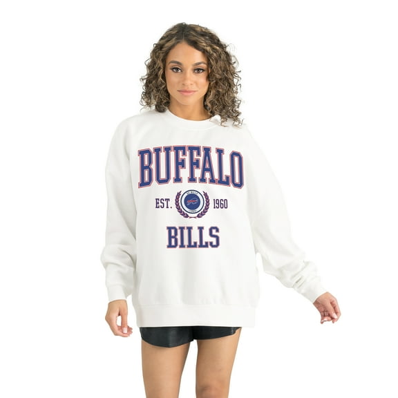 Women's Gameday Couture White Buffalo Bills Timeless Triumph Premium Fleece Pullover Sweatshirt