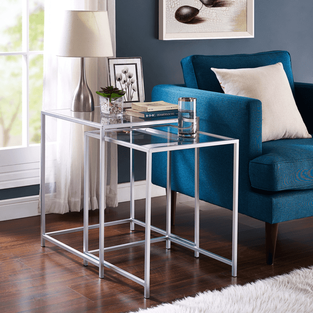 Better Homes & Gardens Reese Nesting Accent Tables, Silver