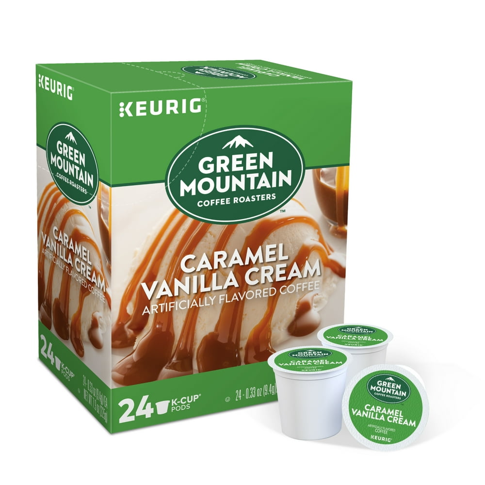 Green Mountain Coffee Caramel Vanilla Cream Flavored KCup Pods, Light