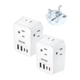thumbnail image 1 of Adaptador de Viaje LENCENT Blanco 2X con 4 Salidas CA y 4 Puertos USB Tipo G para Reino Unido, Irlan, 1 of 7
