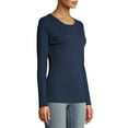 thumbnail image 5 of Time and Tru Women's Long Sleeve Rib T-Shirt, 5 of 6