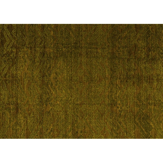 Ahgly Company Indoor Rectangle Abstract Yellow Modern Area Rugs, 7' x 9'
