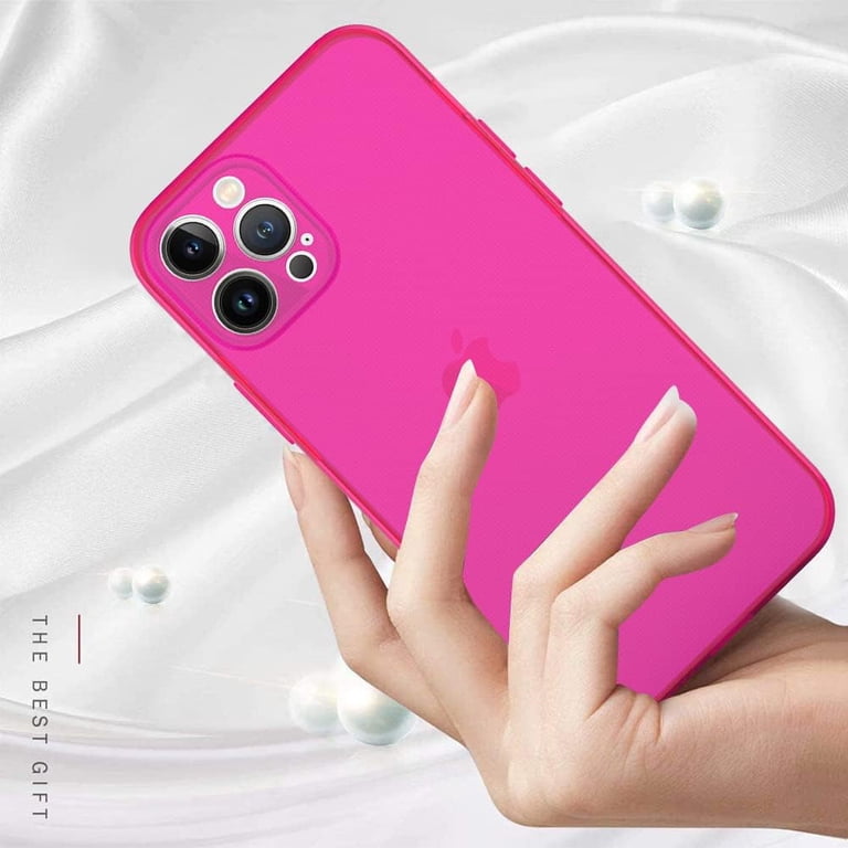 for iPhone 12 Pro Max Case Hot Pink Soft TPU Bumper Anti-Drop Anti